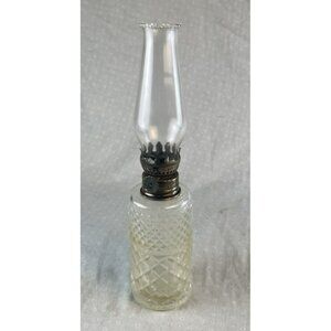 Lamplight Farms Pressed Clear Glass Mini Oil Lamp 10" Tall no wick